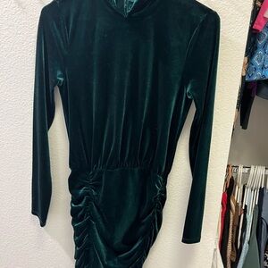 Elegant Green Velvet Dress